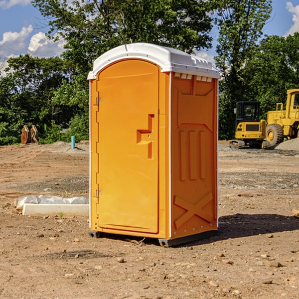 how often are the portable restrooms cleaned and serviced during a rental period in Frankfort Springs